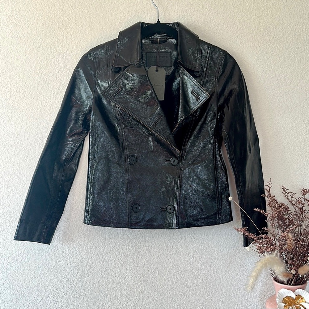 AllSaints Leather Jacket Sz 0, XS